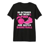 en Octobre, Nous portons Un Ballon de Basket Rose conscient du Cancer du Sein T-Shirt Haut de Gamme