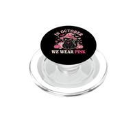 en Octobre, Nous portons Un Chat Rose de Sensibilisation au Cancer pour Halloween PopSockets PopGrip pour MagSafe