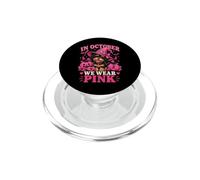 en Octobre, Nous portons Un Chien Rose de Sensibilisation au Cancer d'halloween PopSockets PopGrip pour MagSafe