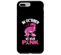 En octobre, nous portons un dinosaure rose pour garçons et enfants atteints d'un cancer du sein Coque pour iPhone 7 Plus/8 Plus