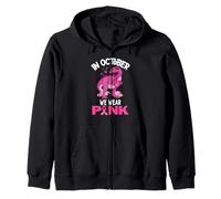En octobre, nous portons un dinosaure rose pour garçons et enfants atteints d'un cancer du sein Sweat à Capuche