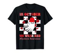 en Octobre, Nous portons Un fantôme Citrouille de Sensibilisation à la dyslexie Rouge T-Shirt
