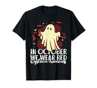 en Octobre, Nous portons Un fantôme d'halloween de Sensibilisation à la dyslexie Rouge T-Shirt