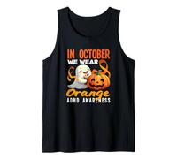 en Octobre, Nous portons Un fantôme d'halloween Orange de Sensibilisation au TDAH Débardeur