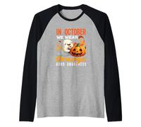 en Octobre, Nous portons Un fantôme d'halloween Orange de Sensibilisation au TDAH Manche Raglan