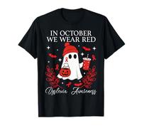 en Octobre, Nous portons Un fantôme Mignon de Sensibilisation à la dyslexie Rouge T-Shirt