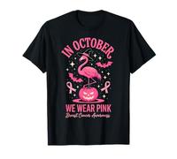 en Octobre, Nous portons Un Flamant Rose Halloween T-Shirt