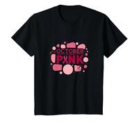en Octobre, Nous portons Un Soutien Rose pour la Sensibilisation au Cancer du Sein T-Shirt, Enfant, Noir, 8 Ans