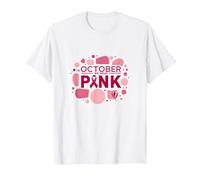 en Octobre, Nous portons Un Soutien Rose pour la Sensibilisation au Cancer du Sein T-Shirt, Homme, Blanc, 3XL