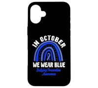 en Octobre, Nous portons Une Sensibilisation à la prévention de l'intimidation Bleue Coque pour iPhone 16 Plus