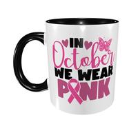 En Octobre, On Porte Du Rose Mug À Café Drôle Tasses À Thé Élégantes Tasse À Café Pour Boissons Chaudes Chocolat Chaud Cuisine 330Ml