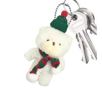 en peluche de Noël Pendentif ours décoratif doux mignon réaliste 11,9 cm | nounours de Noël pour téléphones portables, sac à main, clés de voiture, , école, trajet