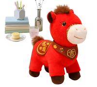 en peluche en forme de cheval, figurine de cheval en peluche pour le Nouvel An chinois, décoration d'animaux doux pour canapé, pour salon, étagère, table, bureau, chambre d'enfant, voiture