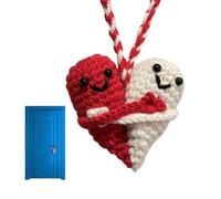 en Peluche en Forme de cœur au Crochet - 6,56 x 6,56 cm, Tricot Doux, Jolie Peluche Miniature tissée à la Main, Symbole de Confort d'émotion chaleureuse, Souvenir | Décoration de Chambre