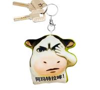 en Peluche en Forme de Vache - Décoration de Ferme ludique pour échange de Cadeaux | Figurine de Dessin animé Douce avec Expression et Coutures compactes pour Fermeture éclair, Sac à