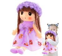 en Peluche - en Tissu Douillette Douillette - Fabriquée à la Main - Adorable Princesse de Dessin animé - Jouet multiculturel Fait à la Main pour bébé avec Jupe à Chapeau