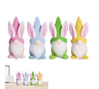 en peluche nain de Pâques - Décoration de Pâques de la ferme | Objets de collection en peluche saisonniers, 4 x gnomes en peluche, décorations de Pâques, sans visage, jolie décoration