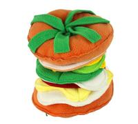 en Peluche pour Chiens - Enrichissement de la Forme de Hamburger - à mâcher pour Chiot de Petite et Moyenne Race, pour l'ennui, Le Jeu, l'entraînement au Nettoyage des Dents, Noël ou Un