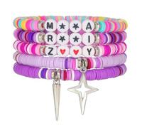 En Perlé Couple Jonc De Anneaux » est une exclusivité de l'année du bracelet en perles de jade blanc naturel couleur fleur de cerisier, frais et élégant pour Bracelet Bracelet Bleu (Purple, One Size)