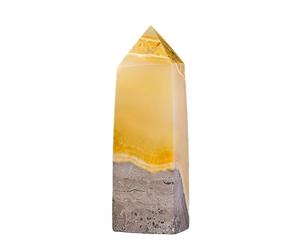 en pierre Citrine brute - Stick gemtone Reiki jaune brillant, Outil Energy | Tige de 'hexagone naturel, de point immatériel décoratif pour la