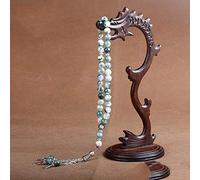 en Pierre, en Pierre en Pierre Naturelle en Perles Verts Blanc 33 Stone Naturel Agate Crystal Pendant Muslim Rosaire Islamic Bracelets Clothing Accessoires de vêtements personnalisés Bijoux