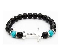 en Pierre, en Pierre Naturelle Ancre de Mode Noire en Pierre vive perlé Accessoires de vêtements personnalisés