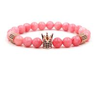en Pierre, en Pierre Naturelle, étiré de la Couronne Micro-infiltrée Rose Bracelettes Femmes Bracelets, Accessoires de vêtements personnalisés Bijoux