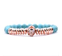 en Pierre, en Pierre Naturelle, Turquoise 8 mm Rose en émail Micro-Infraction Zircon en Pierre Naturel, Accessoires de vêtements personnalisés perlé