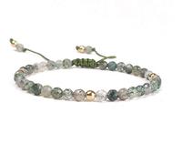 en Pierre, en Pierre Naturelle Vert Pierre Verte 4 mm Agate Agate Énergie ajusté Énergie élastique Men Femmes Accessoires de vêtements personnalisés