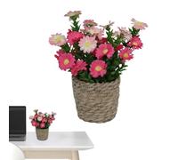 en Pot de Silk Daisy - Arrangement de Fleurs de Panier Artificiel | Affichage Floral en Faux Obligation réaliste pour Table d' de Maison, Pot de pièce maîtresse décorative de Salon de bur
