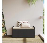""En Promotion""Banc de rangement- ABOTT@ Coffre d'extérieur - Charge 100kg - avec coussin noir 115x51x52cm résine tressée B8466214