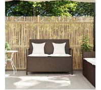 ""En Promotion""Banc de rangement de jardin Moderne - ABOTT@ Coffre d'extérieur - Charge 100kg - avec coussin marron polyrotin B179408