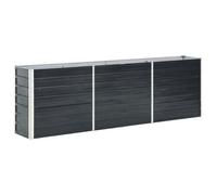 ""En Promotion""JARDINIÈRE - SHIELD - BAC A FLEUR Anthracite Lit surélevé de jardin - anti-corrosif - Acier galvanisé 240x40x77cm Anth