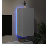 ""En Promotion""Meuble TV mural avec lumières LED - CLOUD - Meuble Télé suspendue - CABINET/BANC TV - blanc 40,5x35x80 cm 2796268