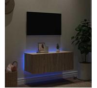 ""En Promotion""Meuble TV mural avec lumières LED - CLOUD - Meuble Télé suspendue - CABINET/BANC TV - chêne sonoma 80x35x31 cm 4752173