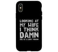 en regardant ma Femme, Bon Sang, C'est Une Femme chanceuse Qui Dit des Paroles drôles Coque pour iPhone X/XS