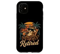 En retraite Doux raton laveur avec cocktail Relaxed Enfin la retraite Coque pour iPhone 11