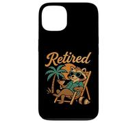 En retraite Doux raton laveur avec cocktail Relaxed Enfin la retraite Coque pour iPhone 13