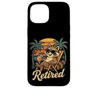 En retraite Doux raton laveur avec cocktail Relaxed Enfin la retraite Coque pour iPhone 15