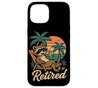 En retraite Doux raton laveur avec cocktail Relaxed Enfin la retraite Coque pour iPhone 15