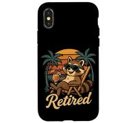 En retraite Doux raton laveur avec cocktail Relaxed Enfin la retraite Coque pour iPhone X/XS
