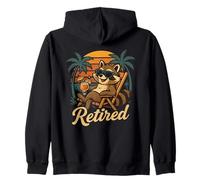 En retraite Doux raton laveur avec cocktail Relaxed Enfin la retraite Sweat à Capuche
