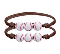En Rhodonite Anneaux Favors Jaune Softball Perles Bracelets D'amitié Bracelet Perlé Réglable Softball Cadeaux Pour Filles Garçon Adolescents Sport Fête Phrases Choix Naturelle Bracelet (D, One Size)