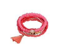 En Rhodonite Connecté Bracelet Mm Anneaux étoile soleil en de coeur Bracelet perlé Bracelet manchette Bracelet ensemble de bijoux pour femmes filles Rose Rhodonite Perle Plaqué Perles (D, One Size)