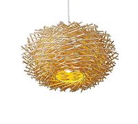 En Rotin Tissé À La Main, Plafonnier Led En Bambou Fait À La Main, Abat-Jour En Forme de Nid D'Oiseau,De Plafond En Bois Pour Le Salon, Le Bar, Le Café, La Librairie, Le Couloir, E27/A/30 Cm