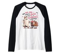 en Route pour dépenser l'argent de Mon Mari, Pink Ghost Halloween Manche Raglan