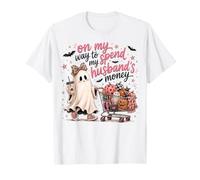en Route pour dépenser l'argent de Mon Mari, Pink Ghost Halloween T-Shirt