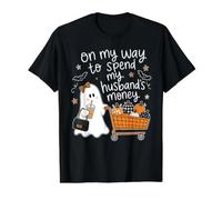 en Route pour dépenser l'argent de Mon Mari pour Les achats d'halloween T-Shirt Graphique avec Valeur, Homme, Noir, XL