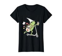 en Route pour enseigner à Frog Funny Rack to School, Professeur de 7e année T-Shirt Graphique avec Valeur, Femme, Noir, L