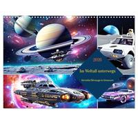 En route pour l'espace - Des véhicules fous dans l'univers, Version française (Calendrier mural 2026 DIN A3 portrait), Calendrier CALVENDO mensuel
